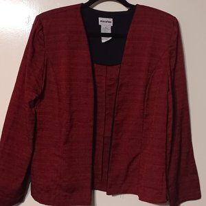 Perceptions Women's Red Jacket Black Piping Size 8